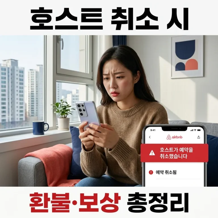 에어비앤비 호스트 예약 취소 시 게스트 환불·보상 2026년 완전 정리