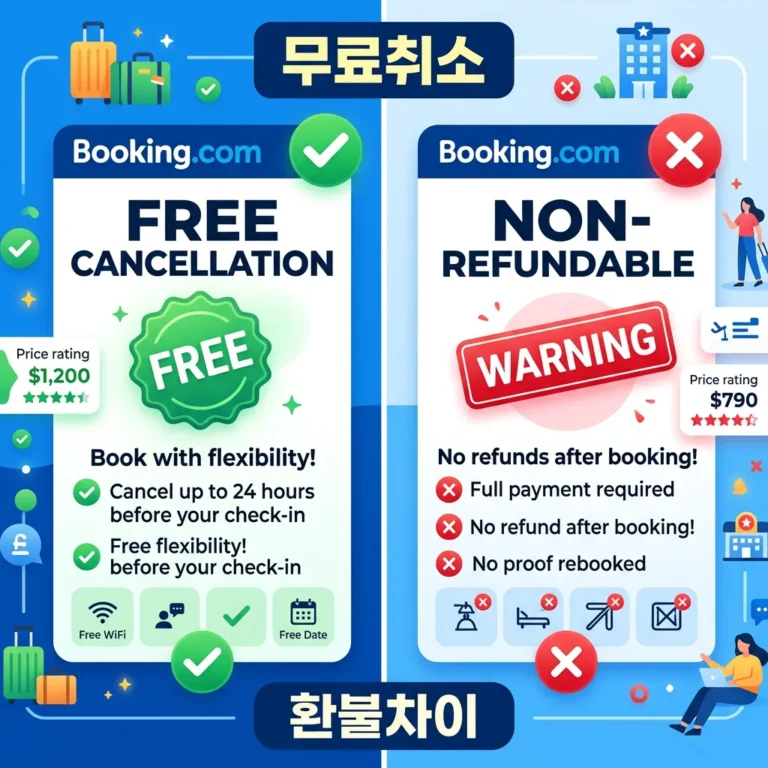 부킹닷컴 무료취소 vs 환불불가 차이 3분 정리