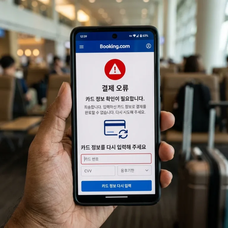 부킹닷컴 카드 정보 재입력 오류 해결법 5가지