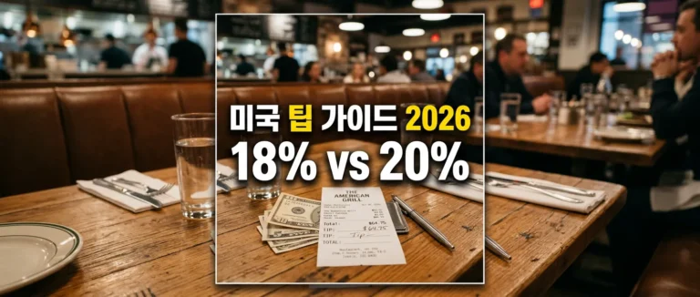 미국 팁 완벽 가이드 2026 — 식당 18% vs 20%, 카드·현금 결제법 총정리