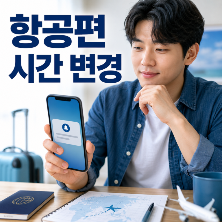 항공편 시간 변경 문자 받았을 때｜동의 전 변경·환불 확인 순서
