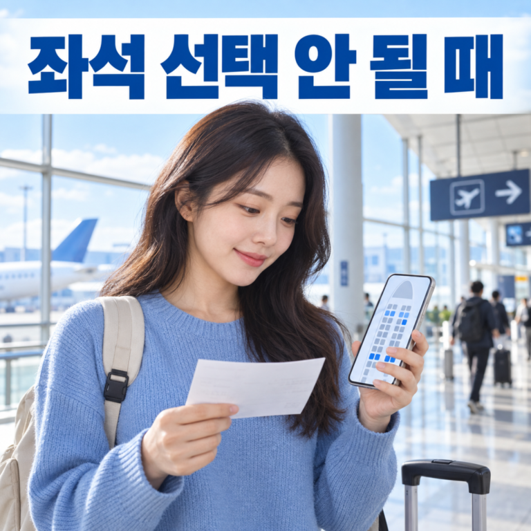 항공권 좌석 선택 안 될 때|운임·공동운항·체크인 점검