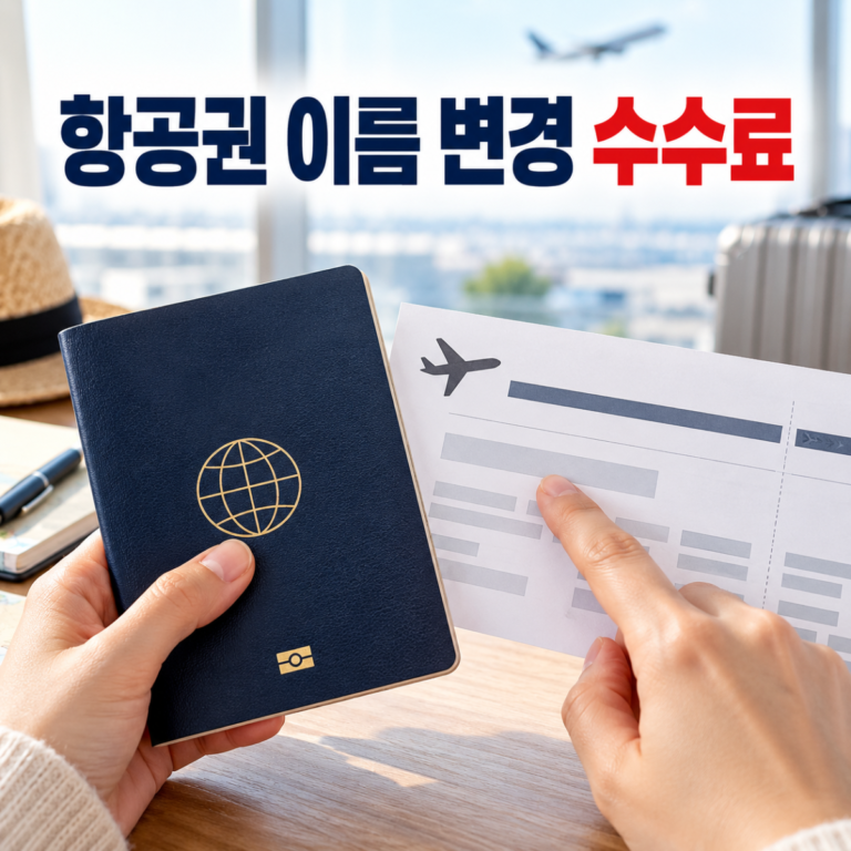 항공권 이름 변경 수수료|오타·개명·명의변경 비용 확인법