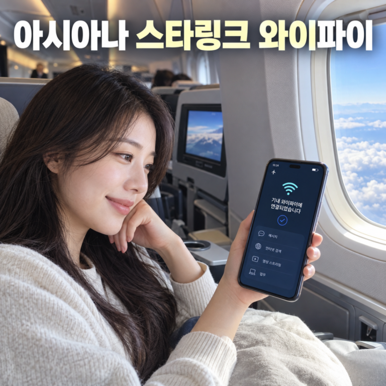 아시아나 스타링크 와이파이 무료 이용방법과 탑승 전 확인 순서