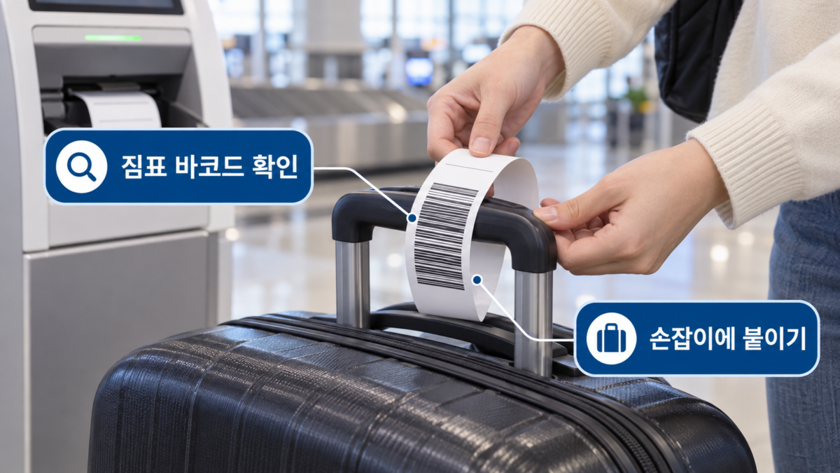 수하물 태그 부착